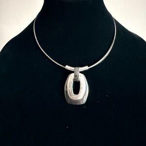 Modern Silver Geometric Necklace